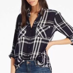 Lucky Brand Women Plaid Shirt Button Down Medium